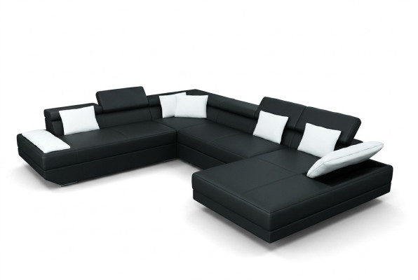 Leather sofa couch upholstery corner set living landscape XXL big corner sofa 2719D