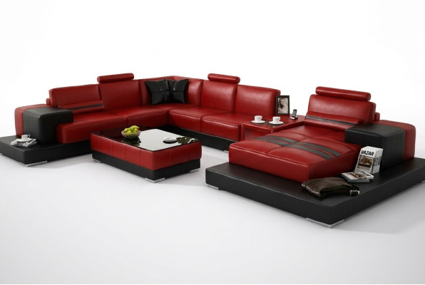 Living area couch upholstery corner ensemble leather sofa big sofa corner sofa new 2725A