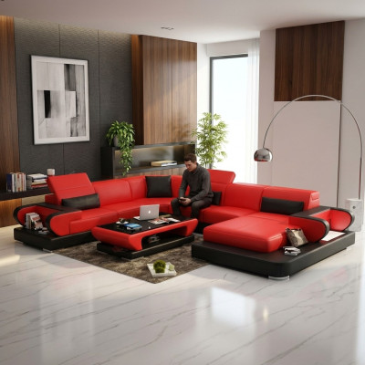 Leather sofa upholstery seating couch set corner sofa sofa couch living landscape Detmold