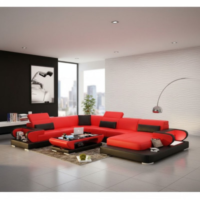 Leather sofa upholstery seating couch set corner sofa sofa couch living landscape Detmold