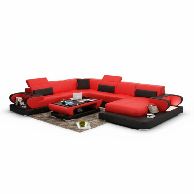 Leather sofa upholstery seating couch set corner sofa sofa couch living landscape Detmold
