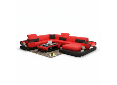 Leather sofa upholstery seating couch set corner sofa sofa couch living landscape Detmold
