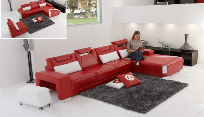 Living Landscape Upholstered Corner Corner Sofa Couch Suite Landscape Leather PH739B New