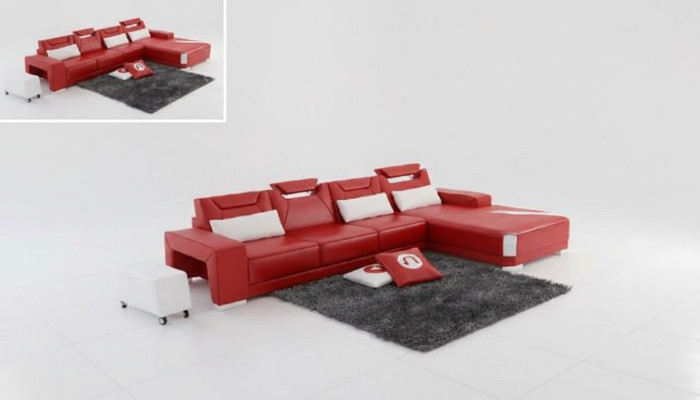 Living Landscape Upholstered Corner Corner Sofa Couch Suite Landscape Leather PH739B New