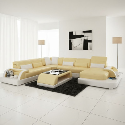 Living area couch, upholstered corner suite, designer leather sofa, big sofa lounges