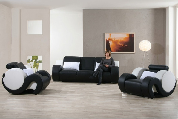 Sofa set couch upholstered sofa set 3+1+1 leather couches sofas complete new 1094