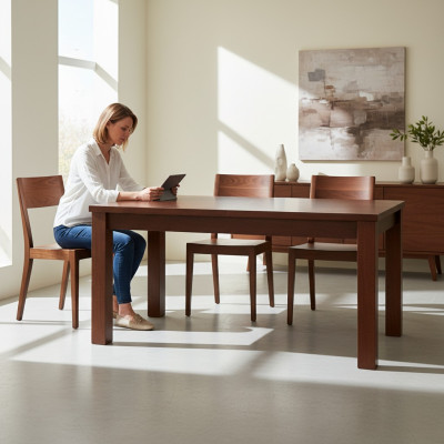 Table Dining Table Wooden Table XXL Conference Table 80x120cm Extendable to 80x160cm