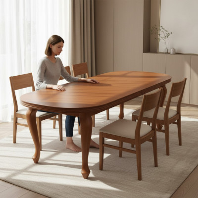 Table Dining Table Wood Table XXL Conference Table 90X200cm Extendable 200X280cm