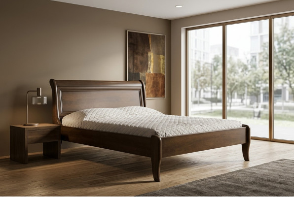 Classic bed, beds, marriage bed, double bed, wooden bed, country style - Model N-bed P