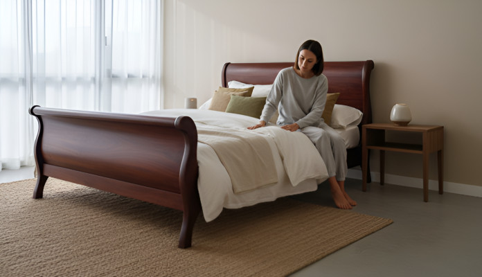 Real Wood Solid Colonial Style Bed 160/180x200cm Beds Double Bed New Marriage OB