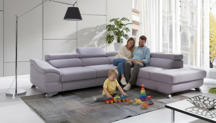 Corner sofa with bed function, living landscape, sofa, sectional sofa, couch corner, upholstery suite
