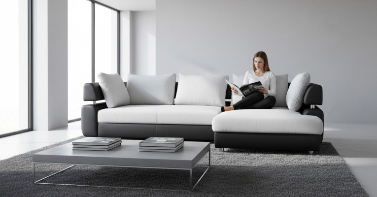 Corner sofa living area + bed function sofa corner sofa couch corner upholstery set