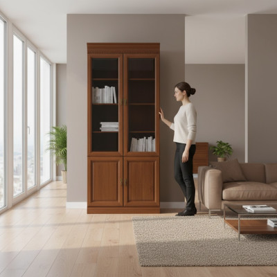 Classic cabinets, wardrobe showcase, display cabinet, glass wall unit model BA-2
