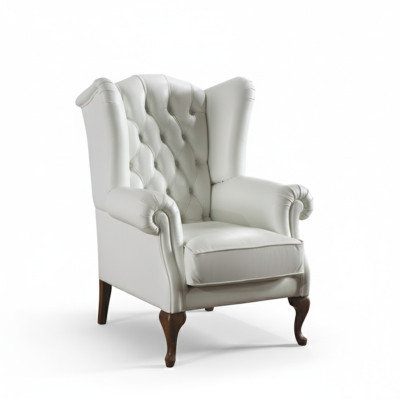 Chesterfield wing chair armchair upholstery TV office couch genuine CL-F2