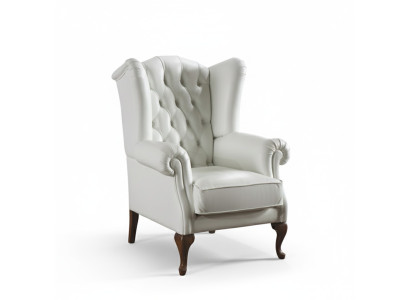 Chesterfield wing chair armchair upholstery TV office couch genuine CL-F2