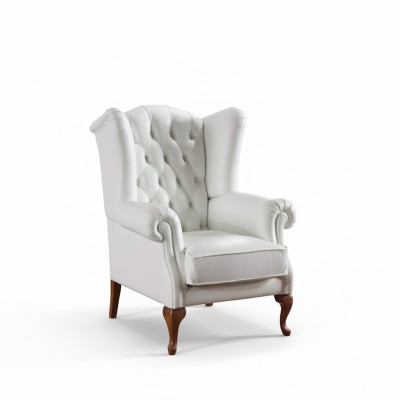 Chesterfield Wingback Armchair Upholstered TV Office Couch Genuine Leather CL-F3