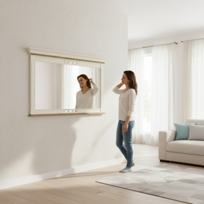 Mirror Wooden Frame Large Wall Mirror Classic Designer Mirror - Model FL-L2