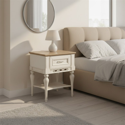 Nightstand Shelf Bedside Table Solid Console Storage Bedroom FL-N2