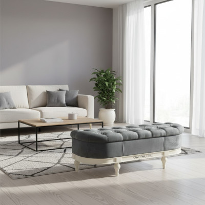 CLASSIC STOOL RETRO RUSTIC FOOTSTOOL OTTOMAN BENCH BANK - FL-P1A