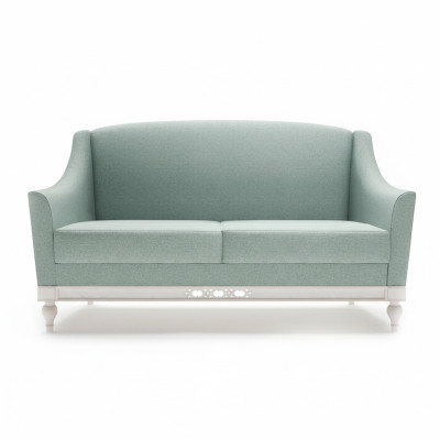 Chippendale Sofa 2-Seater Country Style Fabric Sofa with Wood Designer Set FL-2Siz