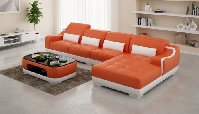 Leather sofa couch living landscape corner corner sofa modern design suite
