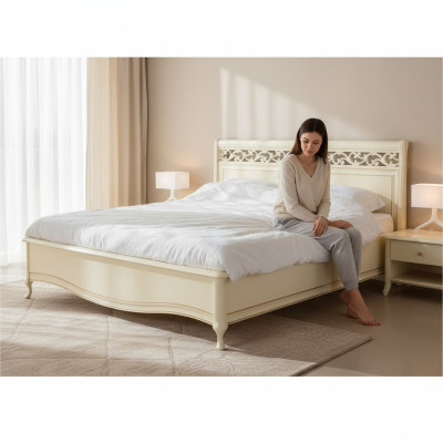 Bed, double bed, bedroom, wooden bed, classic - Model V-AP-N Wood