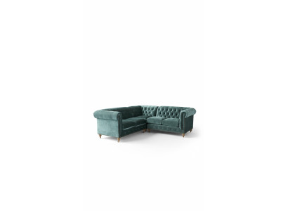 Chesterfield Corner Sofa Leather Sofa Couch Textile Fabric Upholstery Corner New