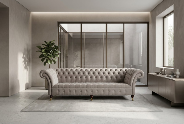 Chesterfield Sofa 4-Seater XXL Upholstered Designer Couches Sofa Set