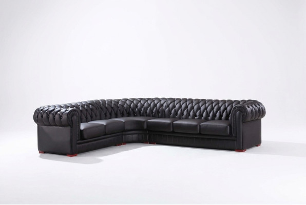 Chesterfield sectional sofa sectional couch designer sofa black couch 100% leather