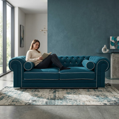 Chesterfield Sofa 3 SEATER Upholstered Designer Couches Sofas Suite SL Sofa