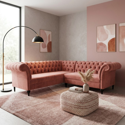 Chesterfield corner sofa corner couch designer sofa couch velvet leather sofa