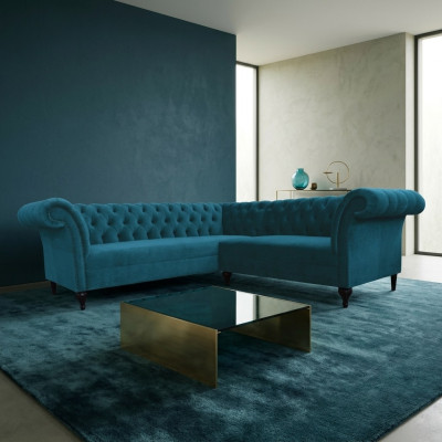 Chesterfield Corner Sofa Designer Sofa Couch Velvet Leather Sofa