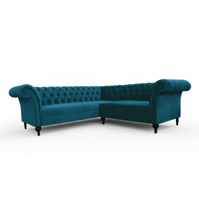 Chesterfield Corner Sofa Designer Sofa Couch Velvet Leather Sofa