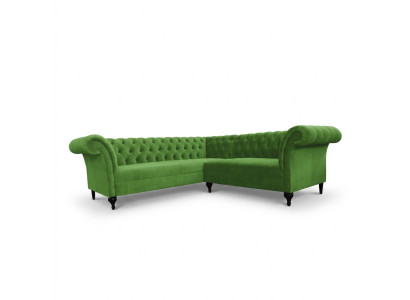 Green Stylish Corner Sofa Chesterfield Couch L-Shape Designer Sofas Upholstered Furniture