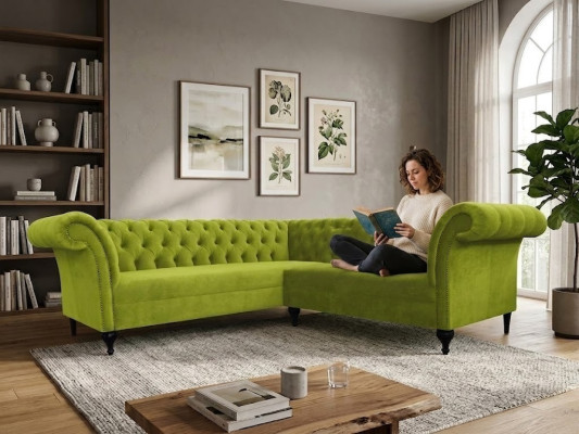 Chesterfield sectional sofa sectional couch designer sofa couch velvet leather sofa SLIII sofa №96