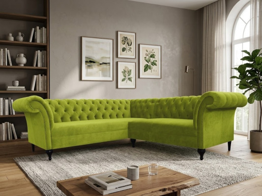 Chesterfield sectional sofa sectional couch designer sofa couch velvet leather sofa SLIII sofa №96
