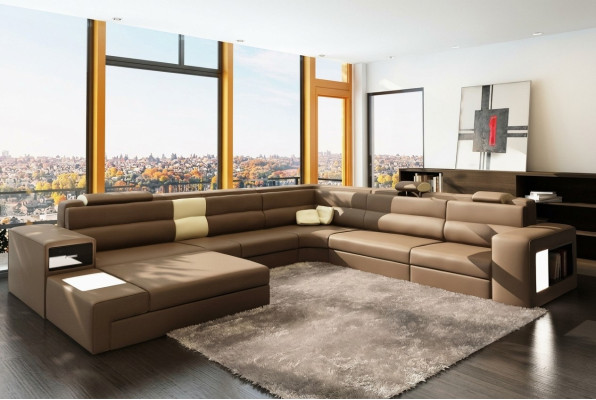 Leather sofa couch living landscape corner sofa armchair set suite modern sofa