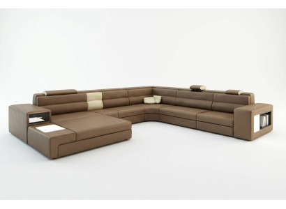 Leather sofa couch living landscape corner sofa armchair set suite modern sofa