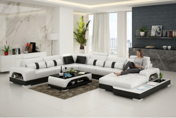 Leather sofa couch living area corner corner sofa modern design suite