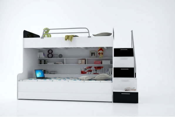 Bunk bed loft bed bed children's bed youth bed loft bed new black/white