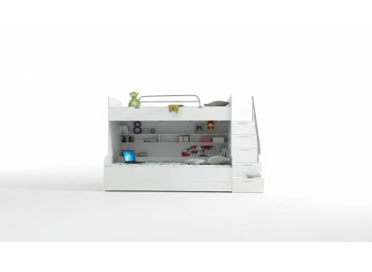 Bunk bed, loft bed, bed, children's bed, youth bed, high bed, new, white/white