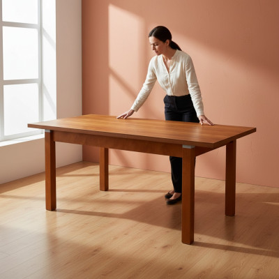 Table Dining Table Wood Table XXL Conference Table S18-L-S 90X160cm Extendable