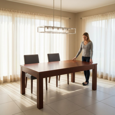 Table Dining Table Wood Table XXL Conference Table S24 90X90cm Extendable