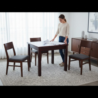 Table Dining Table Wooden Table XXL Conference Table 90x120cm Extendable 90x270 cm