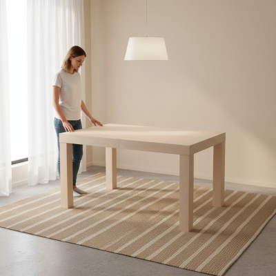 Table dining table wood table XXL conference table 80 x 140cm extendable 140x180 cm