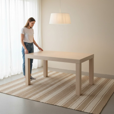 Table dining table wood table XXL conference table 90 x 160 cm extendable 160x210 cm