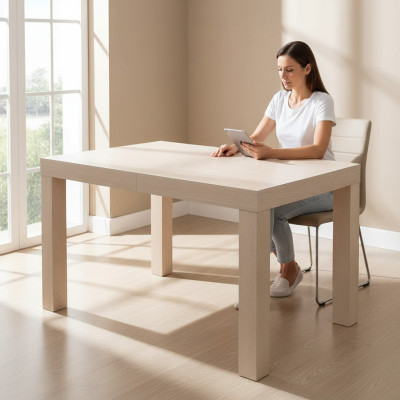 Table Dining Table Wooden Table XXL Conference Table 90x180cm Extendable 180x240cm