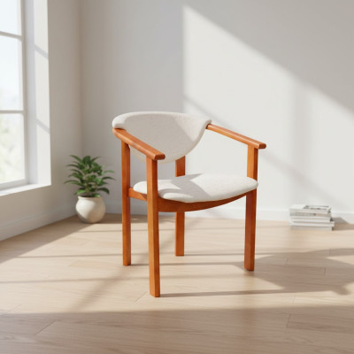 Solid wood chair dining room chair designer classic white armchair wood