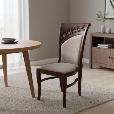 Solid wood fabric chair modern designer dining chair kitchen decorative