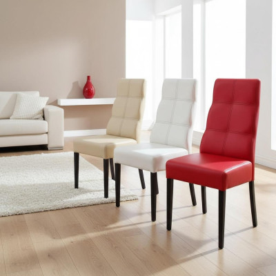 SOLID WOOD CHAIR MODERN LEATHER DESIGNER DINING CHAIR KITCHEN DECORATIVE